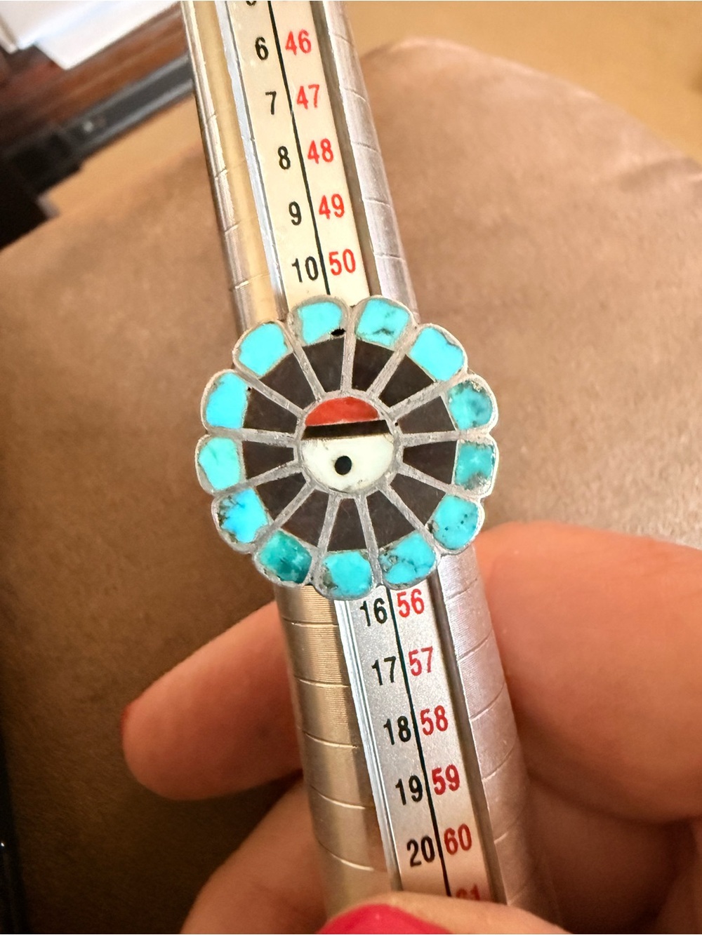 Vintage  Inlay Sunface Ring